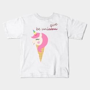 Be Unique Unicorn Ice Cream Cone Kids T-Shirt